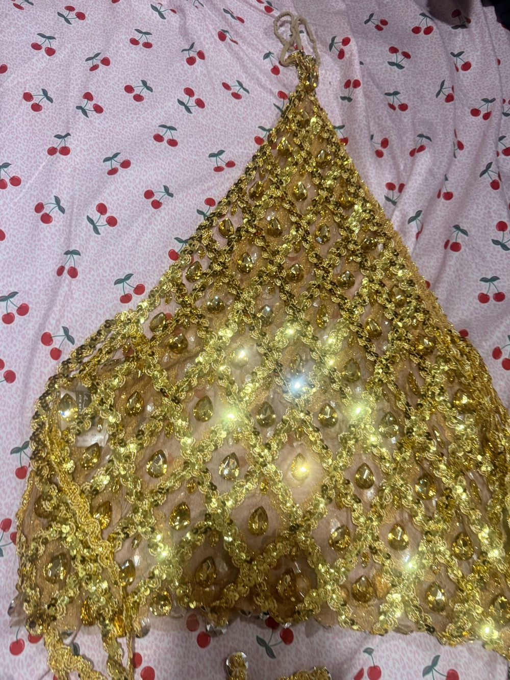 Diego Rhinestone Fringe Dress Set In Gold - Picture 2 of 8